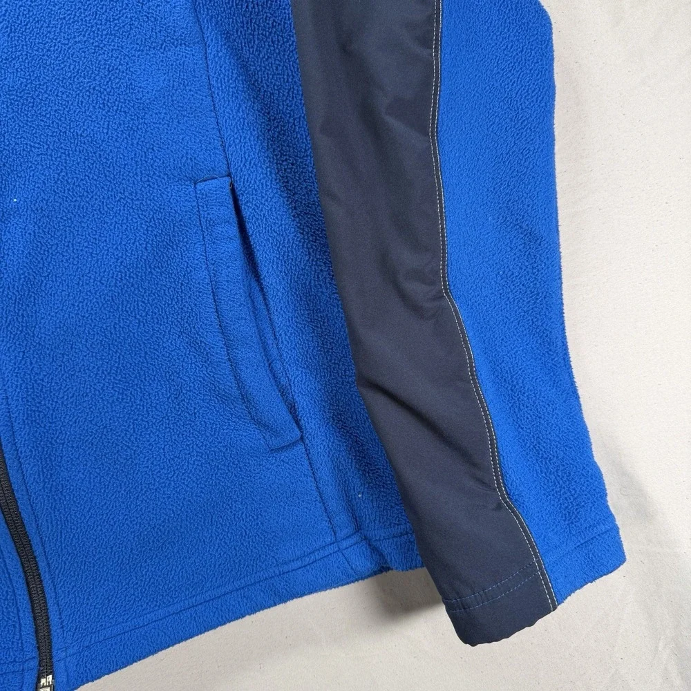 The North Face Jacket Mens Small Full Zip Blue Fleece Lightweight Zipper Pocket